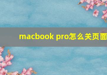 macbook pro怎么关页面